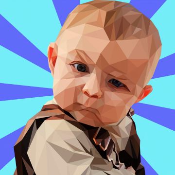 Cute kid, Meme, 5K, Funny, Low poly