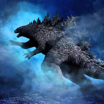 Godzilla, Kaiju, Titan, 5K, Blue aesthetic