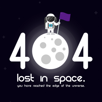 Lost in Space, 404 Error, Astronaut, Dark purple, Dark background, Moon, Illustration, 5K