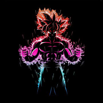 Ultra Instinct Goku, Black background, Dragon Ball Z, AMOLED