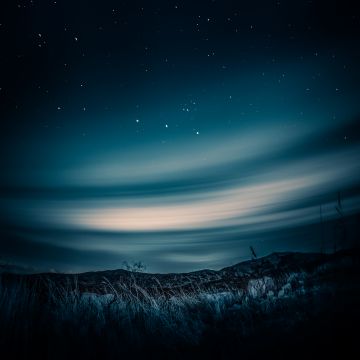 Aurora Borealis, Night sky, Stars, Landscape, Starry sky