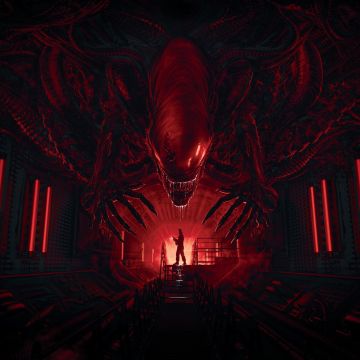 Alien: Romulus, Horror Movies, Dark red, Dark theme, 2024 Movies, Xenomorph