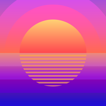 Summer, Sunset, Pop Art, 5K, Reflection, Colorful gradients, Colorful background