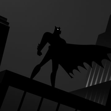 Batman, Monochrome, Silhouette, 5K, Gotham, Dark theme