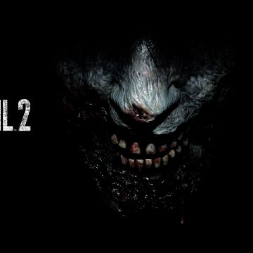 Resident Evil 2, Game poster, Horror games, Black background, AMOLED