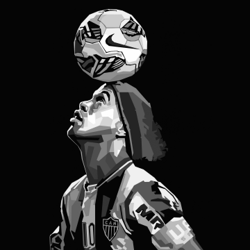 Ronaldinho, Iconic, Minimalist, AMOLED, Brazilian Football Player, Black background, 5K