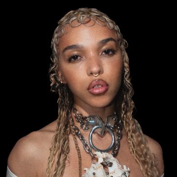 FKA twigs, AMOLED, British singer, 5K, 8K, Black background