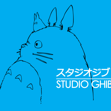 Studio Ghibli, Totoro, 5K, 8K, Blue aesthetic, Minimalist, Blue background