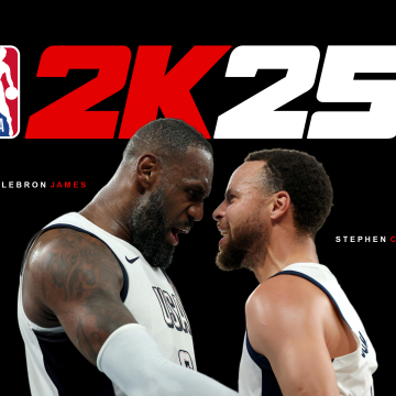 LeBron James, Stephen Curry, NBA 2K25, 2024 Games, Black background