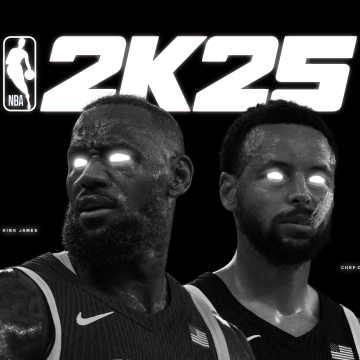 NBA 2K25, Monochrome, LeBron James, Stephen Curry, Black background, AMOLED, 2024 Games