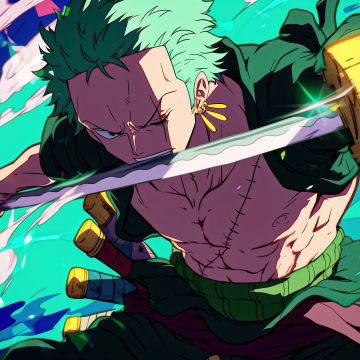 Roronoa Zoro, Action, 5K, Sword, Katana, One Piece