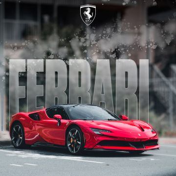 Ferrari SF90 Stradale, Poster, Red cars, Sports cars, 5K