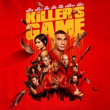 The Killer's Game, 2024 Movies, 5K, Red background, Dave Bautista