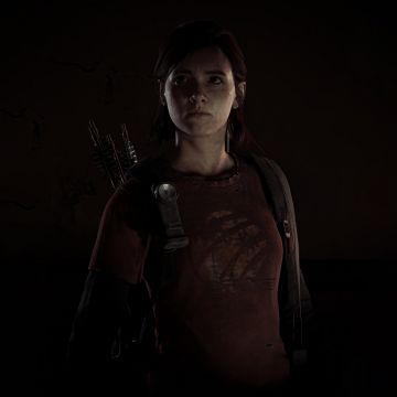 Ellie Williams, Dark background, The Last of Us Part II, 5K