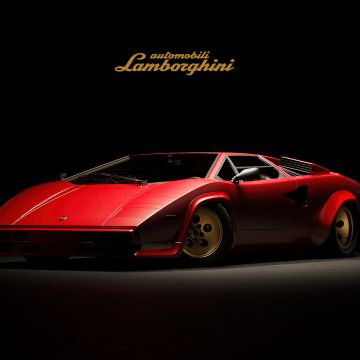 Lamborghini Countach, Dark aesthetic, Classic cars, 5K, Dark background, Red cars