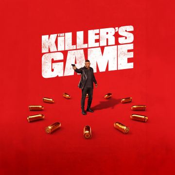 The Killer's Game, Red background, 2024 Movies, Dave Bautista, 5K