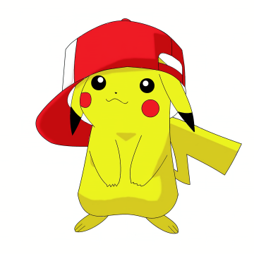 Pikachu, Drawing, Minimal art, 5K, Pokemon, White background, Baseball cap, Illustration, Cartoon