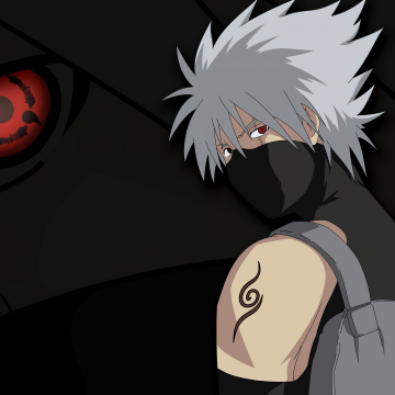 Kakashi Hatake, Dark aesthetic, Sharingan, 5K, Naruto