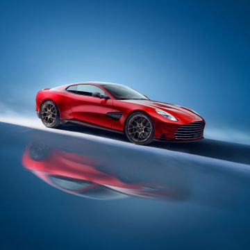 Aston Martin Vanquish, 2024, 5K, 8K, Blue background, Super Sports Cars