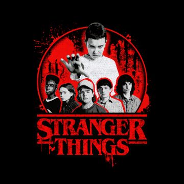 Stranger Things, AMOLED, Poster, 5K, Black background, Netflix series