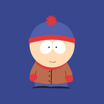 Stan Marsh, Minimalist, South Park, 5K, Blue background