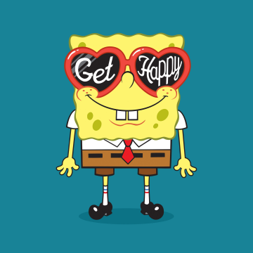 SpongeBob, Get Happy, SpongeBob smiley face, SpongeBob SquarePants, 5K