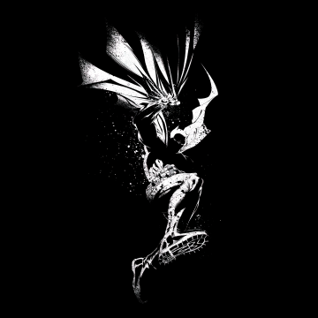 Batman, Dark Knight, Artwork, Monochrome, 5K, 8K, DC Superheroes, Black background, AMOLED