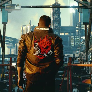 Samurai jacket, Ultrawide, Cyberpunk 2077, V (Cyberpunk), 5K, Dystopian