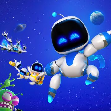 Astro Bot, 2024 Games, 5K, PlayStation 5, Blue background