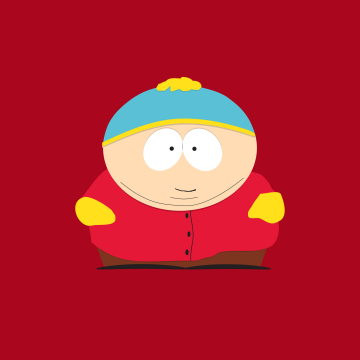 Eric Cartman, Minimalist, South Park, 5K, Red background