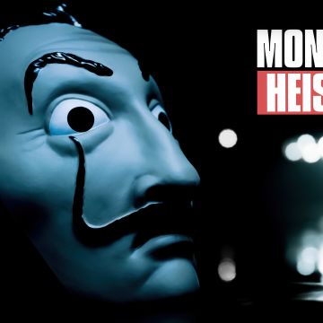 Money Heist, Dali Mask, 5K, Dark background