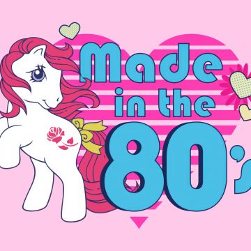 Made in the 80's, Unicorn, 5K, Pink background, Pastel background, Pastel pink, Pink Heart, RetroWave art, Girly backgrounds