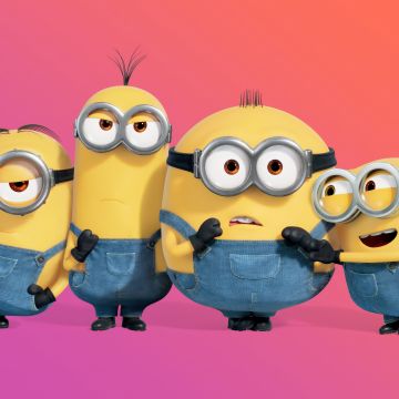 Minions, Gradient background, 5K, 8K