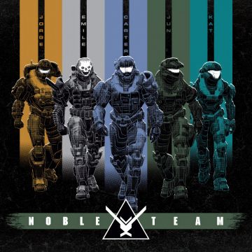 Noble Team, Halo, 5K, Digital Art, Dark background