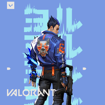 Yoru, Blue background, 5K, Valorant agent