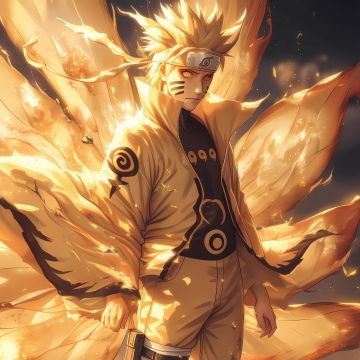 Naruto Uzumaki, Kurama, 5K, AI art