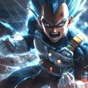 Vegeta, Angry, Dragon Ball, 5K, AI art