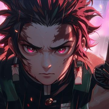 Tanjiro Kamado, Intense, Demon Slayer: Kimetsu no Yaiba, 5K, Fearless