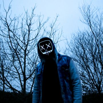 LED mask, Dope, Evening, Anonymous, Hoodie, 5K, Man