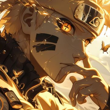 Golden, Naruto Uzumaki, Artwork, 5K, AI art