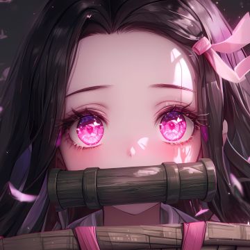 Nezuko Kamado, Cute art, Pink aesthetic, Kimono, Demon Slayer: Kimetsu no Yaiba