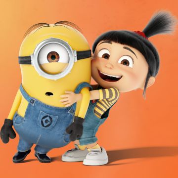 Agnes, Minion, Despicable Me, 5K, 8K, Orange background