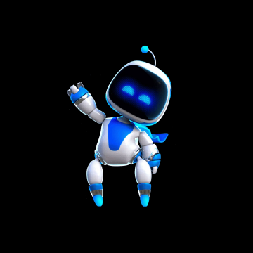 Astro Bot, AMOLED, 5K, 8K, 2024 Games, Robot, PlayStation 5, Black background