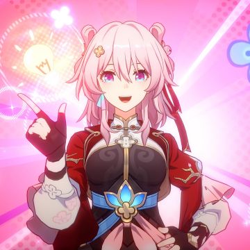 Honkai: Star Rail, Pink background, 2024 Games, Pink aesthetic, Female character