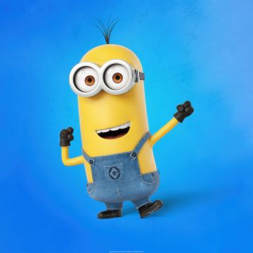 Minion, 8K, Blue background, 5K, Despicable Me