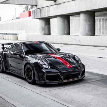 TechArt Porsche GTstreet R, 5K, Porsche 911 Turbo S, Black cars