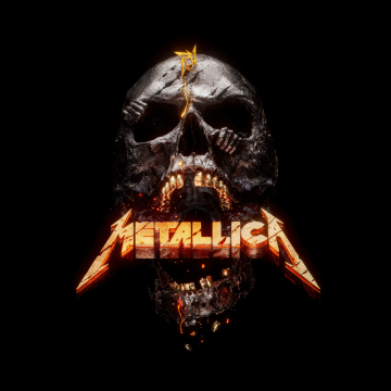 Metallica, AMOLED, Skull, 5K, Black background