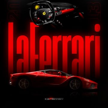 LaFerrari, Dark aesthetic, Ferrari, 5K, Dark background