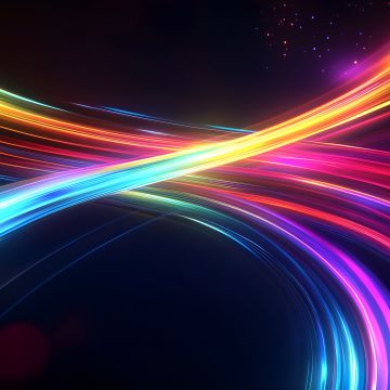 Neon, Curves, Infinity, Neon trails, Dynamic, Energy, Galaxy, 5K, 8K, Cosmic, Colorful background