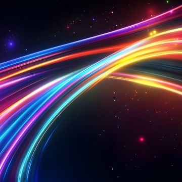 Colorful, Neon trails, Dynamic, Energy, Galaxy, Futuristic, 5K, 8K, Cosmic